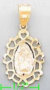 14K Gold Virgin Religious 3Color Dia-Cut Charm Pendant - Click Image to Close