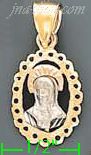 14K Gold Virgin Religious 3Color Dia-Cut Charm Pendant - Click Image to Close
