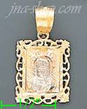 14K Gold Virgin Religious 3Color Dia-Cut Charm Pendant - Click Image to Close