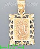 14K Gold Virgin Religious 3Color Dia-Cut Charm Pendant - Click Image to Close