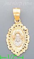 14K Gold Jesus Religious 3Color Dia-Cut Charm Pendant - Click Image to Close