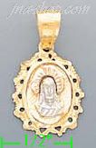 14K Gold Jesus Religious 3Color Dia-Cut Charm Pendant - Click Image to Close