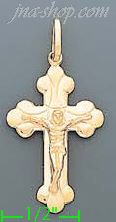 14K Gold Crucifix Italian Cross Charm Pendant - Click Image to Close