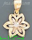 14K Gold Flower 3Color Dia-Cut Charm Pendant - Click Image to Close