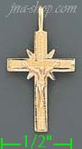 14K Gold Crucifix Cross 3Color Dia-Cut Charm Pendant - Click Image to Close