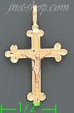 14K Gold Crucifix Cross 3Color Dia-Cut Charm Pendant - Click Image to Close