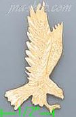 14K Gold Striking Eagle Dia-Cut Charm Pendant - Click Image to Close