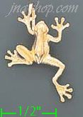 14K Gold Frog Dia-Cut Charm Pendant - Click Image to Close