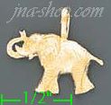 14K Gold Elephant Dia-Cut Charm Pendant - Click Image to Close