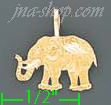 14K Gold Elephant Dia-Cut Charm Pendant - Click Image to Close