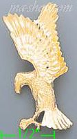 14K Gold Striking Eagle Dia-Cut Charm Pendant - Click Image to Close