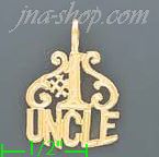 14K Gold #1 Uncle Dia-Cut Charm Pendant - Click Image to Close