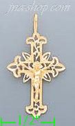 14K Gold Cross Crucifix Dia-Cut Charm Pendant - Click Image to Close