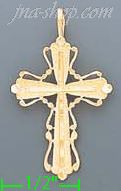 14K Gold Cross Dia-Cut Charm Pendant - Click Image to Close