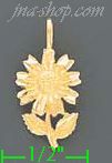 14K Gold Sunflower Dia-Cut Charm Pendant - Click Image to Close