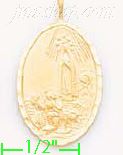 14K Gold Virgin Dia-Cut Charm Pendant - Click Image to Close