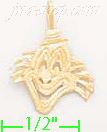 14K Gold Clown Face Dia-Cut Charm Pendant - Click Image to Close