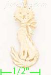 14K Gold Cat Dia-Cut Charm Pendant - Click Image to Close