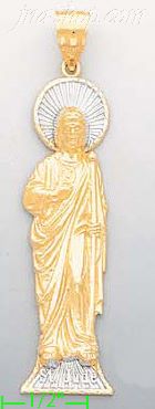 14K Gold Saint Jude 3Color Charm Pendant - Click Image to Close