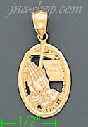 14K Gold Cross 3Color Charm Pendant - Click Image to Close