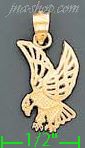 14K Gold Eagle Holding Globe w/Anchor 3Color Charm Pendant - Click Image to Close