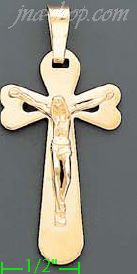 14K Gold Crucifix Italian Cross Charm Pendant - Click Image to Close