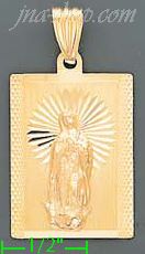 14K Gold Crucifix Stamp Charm Pendant - Click Image to Close