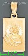 14K Gold Jesus Sacred Heart Stamp Charm Pendant - Click Image to Close