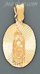 14K Gold Virgin of Guadalupe Oval Stamp Charm Pendant - Click Image to Close
