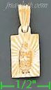 14K Gold Virgin of Guadalupe Rectangular Stamp Charm Pendant - Click Image to Close