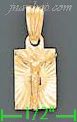 14K Gold Crucifix Rectangular Stamp Charm Pendant - Click Image to Close