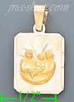 14K Gold Baptism Engraved Charm Pendant - Click Image to Close