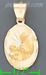 14K Gold First Communion Engraved Charm Pendant - Click Image to Close