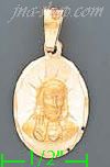 14K Gold Jesus Sacred Heart Engraved Charm Pendant - Click Image to Close