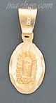 14K Gold Virgin of Guadalupe Engraved Charm Pendant - Click Image to Close