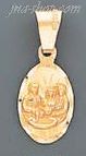 14K Gold Baptism Engraved Charm Pendant - Click Image to Close