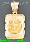 14K Gold Baptism Engraved Charm Pendant - Click Image to Close