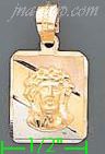 14K Gold Jesus Christ Face 3Color Engraved Charm Pendant - Click Image to Close