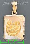 14K Gold Baptism 3Color Engraved Charm Pendant - Click Image to Close