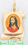 14K Gold Jesus Scroll Picture Charm Pendant - Click Image to Close