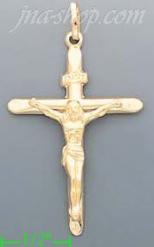 14K Gold Crucifix Italian Cross Charm Pendant - Click Image to Close