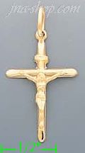 14K Gold Crucifix Italian Cross Charm Pendant - Click Image to Close