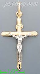 14K Gold Crucifix Italian Cross Charm Pendant - Click Image to Close