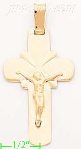 14K Gold Crucifix Italian Cross Charm Pendant - Click Image to Close