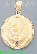 14K Gold Virgin Mary Hollow Charm Pendant - Click Image to Close
