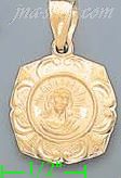 14K Gold Jesus Christ Hollow Charm Pendant - Click Image to Close