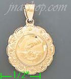 14K Gold Eucharist Hollow Charm Pendant - Click Image to Close