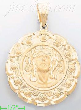 14K Gold Jesus Christ Hollow Charm Pendant - Click Image to Close