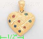 14K Gold Chickenpox Heart Assorted Charm Pendant - Click Image to Close