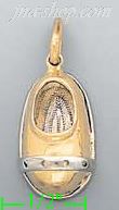 14K Gold Baby Shoe Assorted Charm Pendant - Click Image to Close